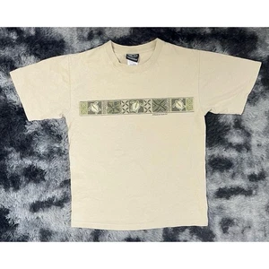 Vintage Hawaiian Performance Surf Wear Khaki T-Shirt Men's Size S - Picture 1 of 5