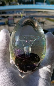 Vtg Robert Eickholt Art Glass Sparkling Paperweight Signed 1989 Whirlpool 3" - Picture 1 of 15