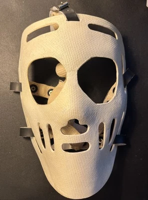 Vintage Style Fiberglass Goalie Mask – Lefty Wilson Tribute – Early NHL Replica - Image 1 of 4