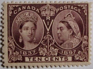 1897 CANADA #57: Fine MNH 'Queen Victoria' - 10 cent Jubilee issue - Picture 1 of 2