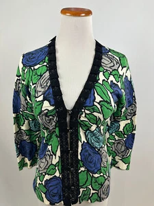 TABITHA Anthropologie Floral Algodón Cárdigan Suéter Para Mujer S - Imagen 1 de 2