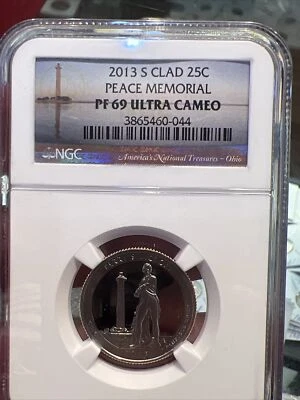 2013 S CLAD 25C PEACE MEMORIAL PF69 ULTRA CAMEO NGC CERTIFIED - Image 1 of 4