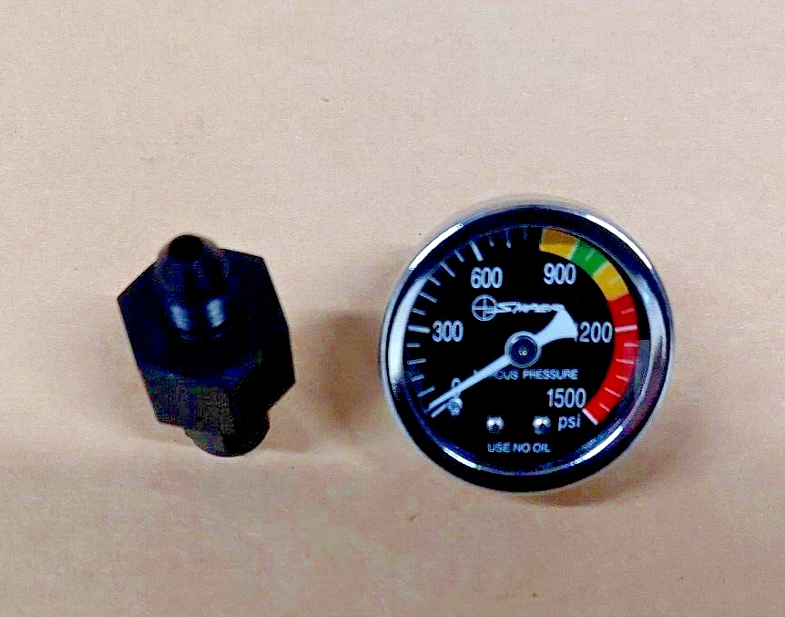 NOS Sniper Nitrous Pressure Gauge 0-1500 4 AN Adapter Diameter 1/8 NPT (NEW) - Image 1 of 1
