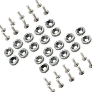 Kit de 20 unidades JDM Billet aluminio (gris) guardabarros/parachoques lavadora/perno motor bahía vestir - Imagen 1 de 2
