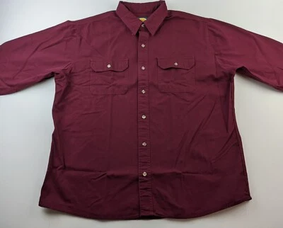 NEW Cabela's Men XL Maroon Red Thick Shirt Long Sleeve Double Pockets Classic W2 - Image 1 of 4