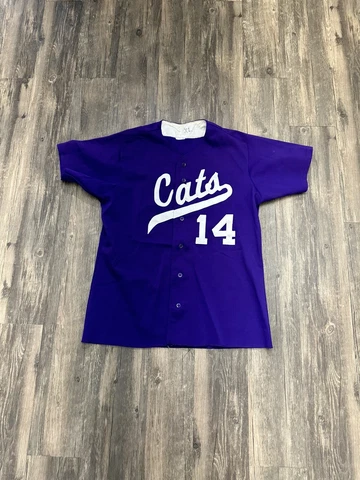 Vintage 14 Kansas State Wildcats NCAA Baseball Button Up Jersey Size XL Cover