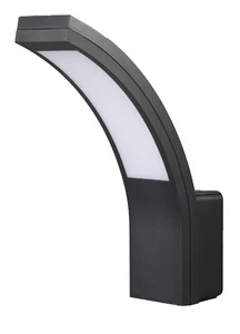 Modern Outdoor Wall Light Curved Arc 10W LED Black IP54 Energy Saving Lamp - Picture 1 of 7