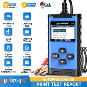 Probador de carga automático AUTOPHIX BAS100 24V 12V 100-1100 CCA analizador de carga de batería - Imagen 1 de 10