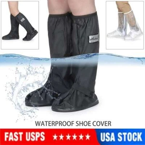 Reusable Unisex Rain Shoe Waterproof Covers Anti-slip Overshoe Boots Lightweight - Picture 1 of 13