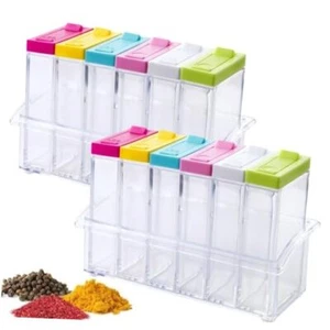 12 PCS Colorful Spice Shaker Jars, Salt and Pepper Shakers Set, Seasoning #B - Picture 1 of 8
