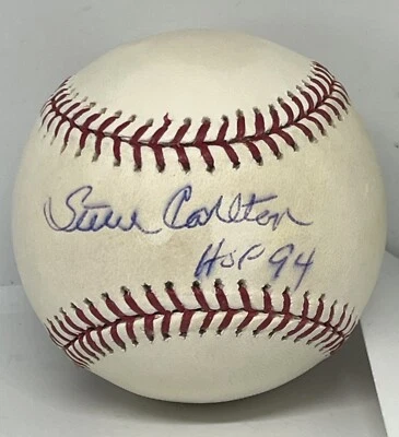 Steve Carlton Phillies signed Official MLB Baseball Ball W HOF Inscr Beckett COA - Image 1 of 4