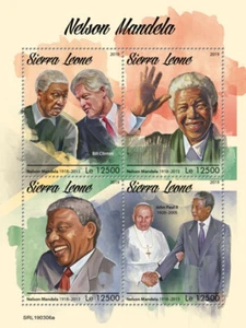 Sierra Leone 2019 MNH Nelson Mandela Stamps Bill Clinton Pope John Paul II 4v MS - Picture 1 of 1