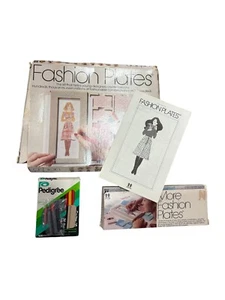 Vintage Tomy Fashion Plates scatola originale e scatola di altri piatti con istruzioni 1978 - Foto 1 di 8
