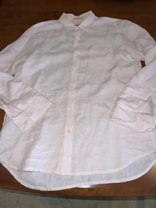 Tommy Bahama Shirt Large Pink 100% Linen Long Sleeve Relax Pristine Dry Cleaned! - Picture 1 of 4