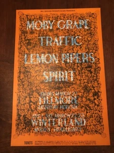 1968 MOBY GRAPE TRAFFIC DAVE MASON WINTERLAND FILLMORE POSTER BG 112 1ST - Picture 1 of 1