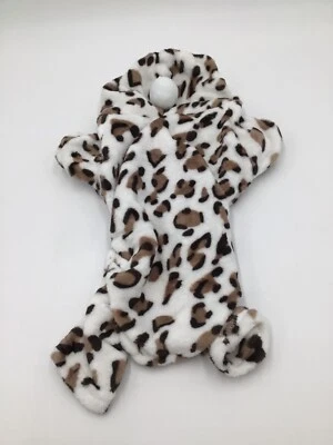 Macacão pijama de lã com capuz estampa de chita para cães pequenos (D) - Imagem 1 de 4