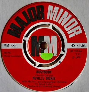 NEVILLE DICKIE BUSYBODY 7" SINGLE MAJOR MINOR (1970) EX++ RAGTIME POP ENGLAND - Imagen 1 de 3
