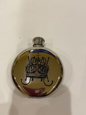 Your Everyday Stainless Steel Mini Pocket Flask IZOLA 3 oz. etched Crown (NEW)