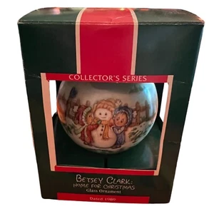 Hallmark Ornament 1989 Betsey Clark Home for Christmas 4. Serie Glas Vintage mit Box - Bild 1 von 10