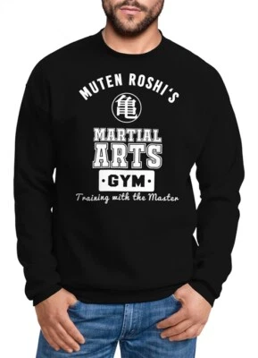 Sweat-shirt homme Roshi's Gym Son Goku Ball Dragon pull col rond Moonworks® - Photo 1/2