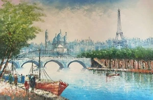 Original Oil Painting City 24 x 36 Inches #6 - Picture 1 of 4