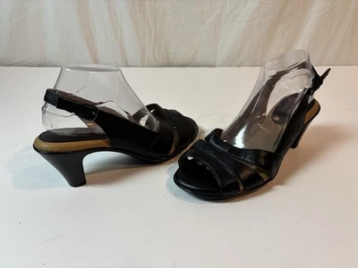 Softspots Neima Women’s Slingback Pillowtop Comfort Sandal, Black Leather 9.5WW - Image 1 of 4