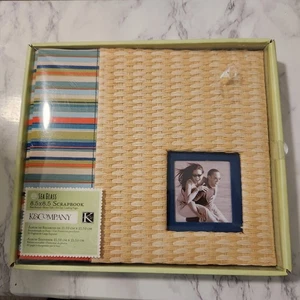 Álbum de recortes de ratán K&Company Sea Glass 8,5x8,5 NUEVO 20 páginas carga superior encuadernado en poste - Imagen 1 de 6