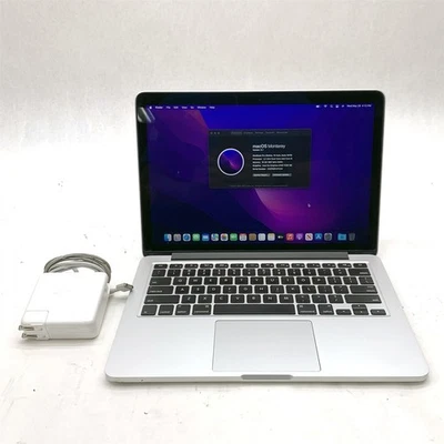 Apple Macbook Pro 12,1 A1502 13" Retina Intel i5-5257U 2.7GHz 8GB 128GB Monterey - Image 1 of 4