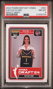 2024 Panini Instant WNBA Draft Night #1 Caitlin Clark Rookie RC /45316 PSA 8 QTY - Picture 1 of 24