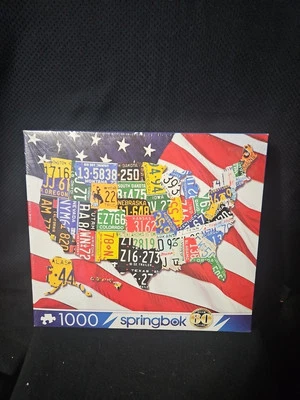 Springbok 1000 Piece Jigsaw Puzzle STATE PLATES Made in USA Factory Sealed  - Image 1 of 4