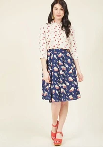 Modcloth Sweet Spot Pie & Ice Cream Cherry Print Skirt Pockets Plus Size 1X - Picture 1 of 10