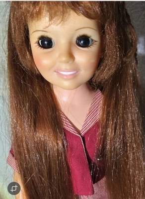 Muñeca Crissy Gro-hair 18" con traje, medias de nylon rojas, zapatos. 1968 de Ideal Foto 1 de 4