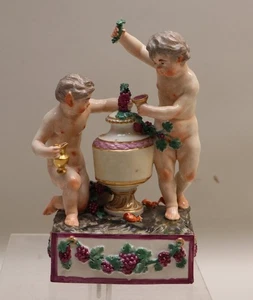 Ludwigsburger Porzellanmanufaktur 18./19. Jhdt -  2 Bachusfiguren Faune  P10 - Picture 1 of 12