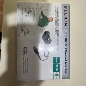 Belkin F5D5050 USB to 10/100 Ethernet Adaptor & CD. 4 Internet Notebook Computer - Picture 1 of 3