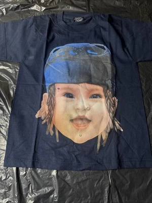 Camiseta De Colección Años 90 Retro Cara de Bebé Rara Heavy Metal Rock Punk Talla Pequeña Azul Marino Foto 1 de 4