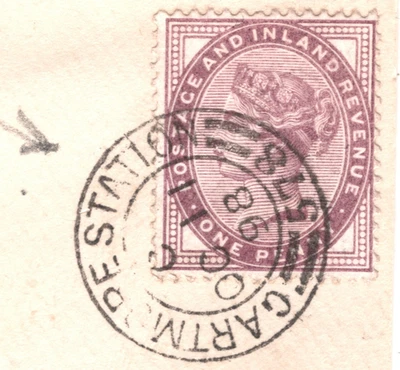 GB RAILWAY Scotland Cover *GARTMORE STATION* 578 NUMERAL CDS 1898 1d Lilac XG271 - Image 1 of 4