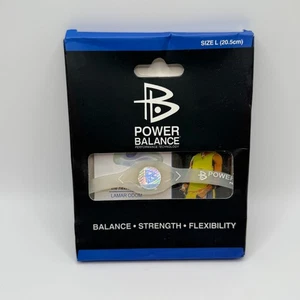 Power Balance Silicone Wristband Bracelet Clear With White Text Siz L 20.5cm NIB - Picture 1 of 2