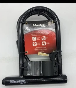 Master Lock 6.5" U Lock With 4ft Looped End Cable & 2 Keys - Picture 1 of 1