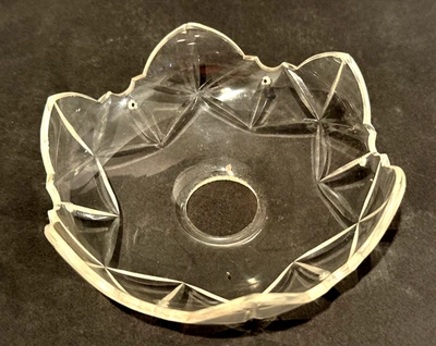 VENETIAN GLASS BOBECHE, Ø 115 mm, 25 mm HOLE, WITH 6 SMALL HOLES, FOR CHANDELIER - Image 1 of 4