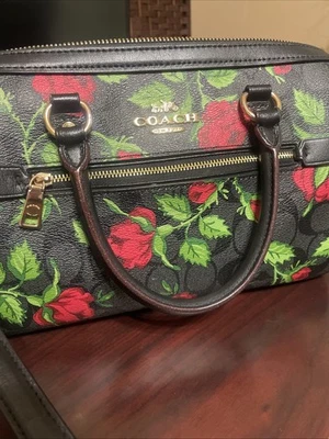 COACH Rowan Satchel Bag In Signature Canvas With Fairytale Rose Print - Image 1 of 4