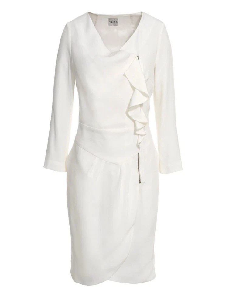 Vestido Acampanado Reiss 4 Nanette Marfil Blanco Calce Kate Middleton Estilo de Compromiso Foto 1 de 4