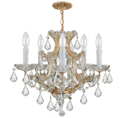 Maria Theresa 20" 6-Light Mini Chandelier in Gold - Image 1 of 2