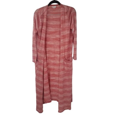 Cardigã feminino Lularoe longo comprimento listrado frente aberta tamanho pequeno P - Imagem 1 de 4