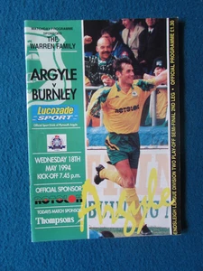 Plymouth Argyle v Burnley Division 2 Play Off Semi Final Programme 18/5/94 - Picture 1 of 1