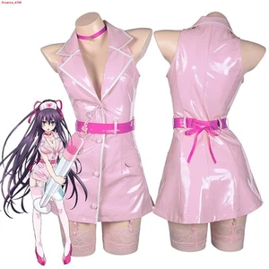 Anime DATE A LIVE Yatogami Tohka Pink PU Nurse Uniform Cosplay Costume Full Set - Picture 1 of 11
