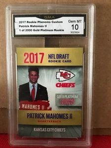2017 Patrick Mahomes Rookie Phenoms Gold Platinum Limited Edition Chiefs B489 - Picture 1 of 7