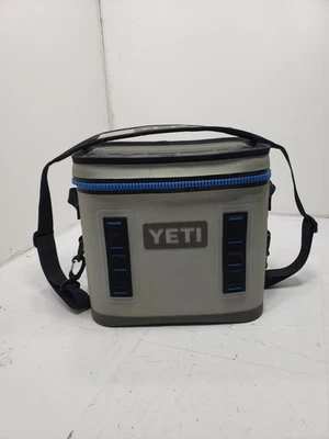 Yeti Hopper 翻盖 12 便携式软侧冷却器 灰色和蓝色 二手 — 第 1/4 张图片