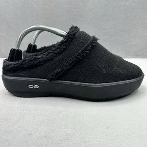 Oofos Oocoozie Damen Gr. 10 Hausschuhe schwarz Fleece-Pantolette Komfort Erholung Slipper - Bild 1 von 8