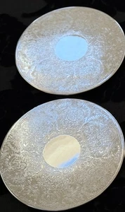 RODD Silver Plated 2 x Round Dinner Size Place Mats, Rubber Back Weighted 20cms - Picture 1 of 6