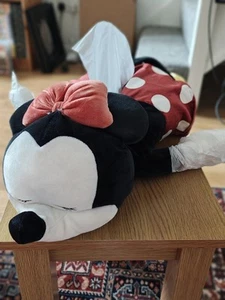 Cubierta de caja de pañuelos de felpa japonesa Disney Sleeping Minnie Mouse con etiquetas - Imagen 1 de 5